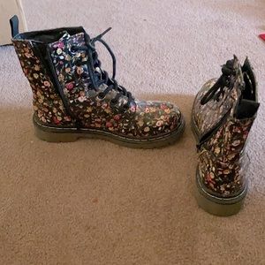Floral Army Style Boots
